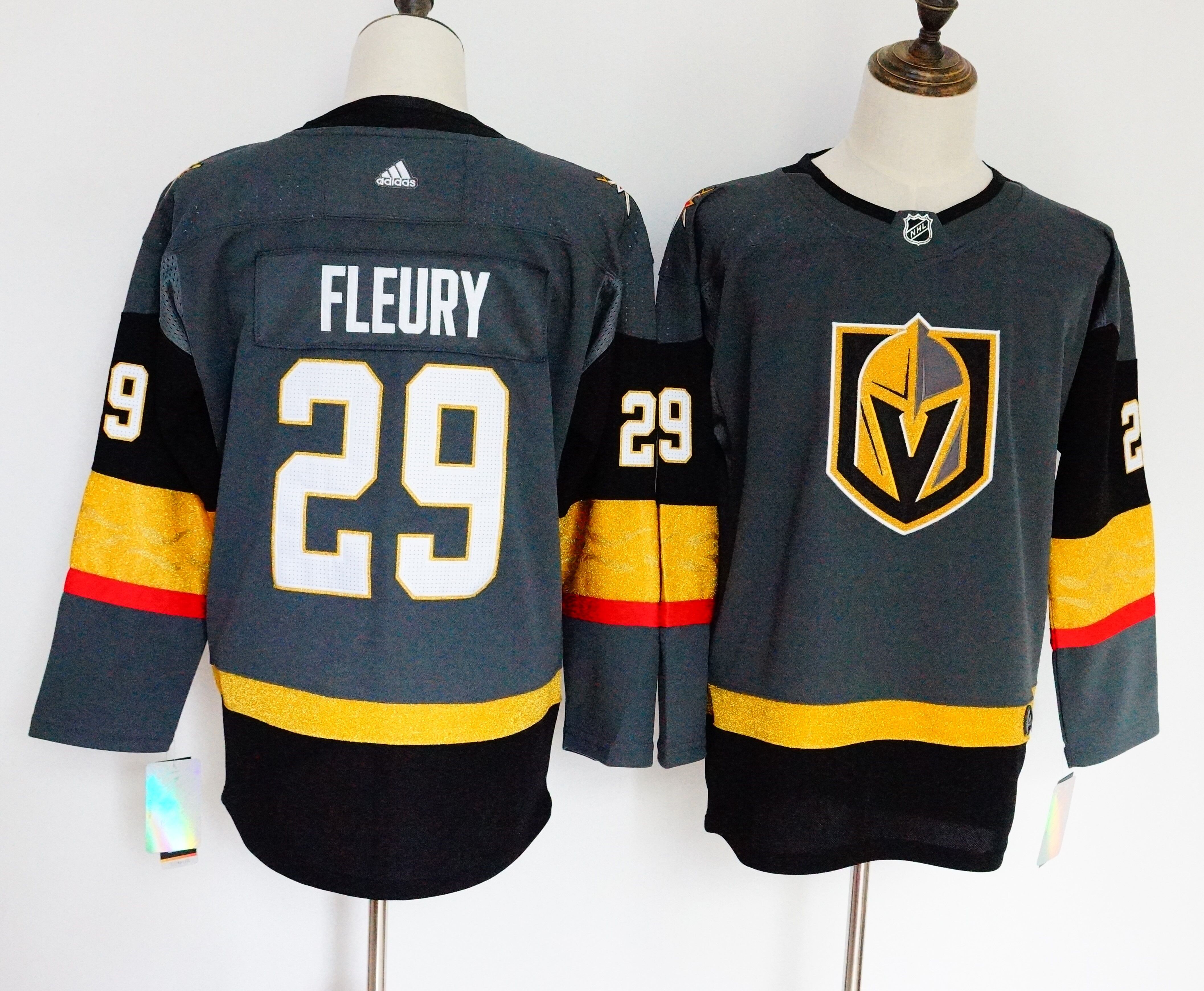 Women Vegas Golden Knights 29 Fleury Gray Hockey Stitched Adidas NHL Jerseys